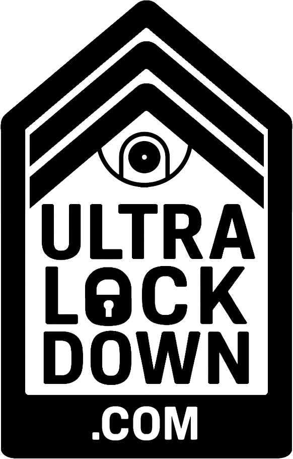 "UltraLockdown.com homepage featuring black branding, promoting upgraded euro cylinder locks for home security in the UK.